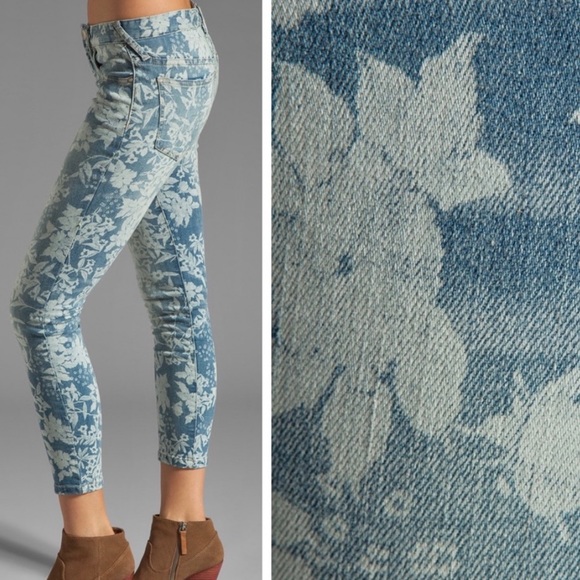 🌺🎉HP🎉🌺 NWOT Free People Hawaiian Floral Print Skinny Jeans - Picture 6 of 15